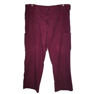 Carhartt Men's Burgundy Cargo Scrub Pants Medical Workwear XL